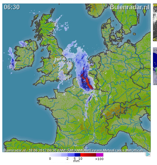 Wetterradar über den Niederlanden